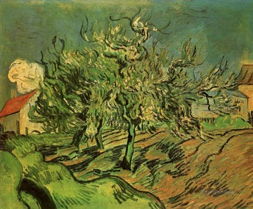 3本の木と家のある風景 フィンセント・ファン・ゴッホ Oil Paintings